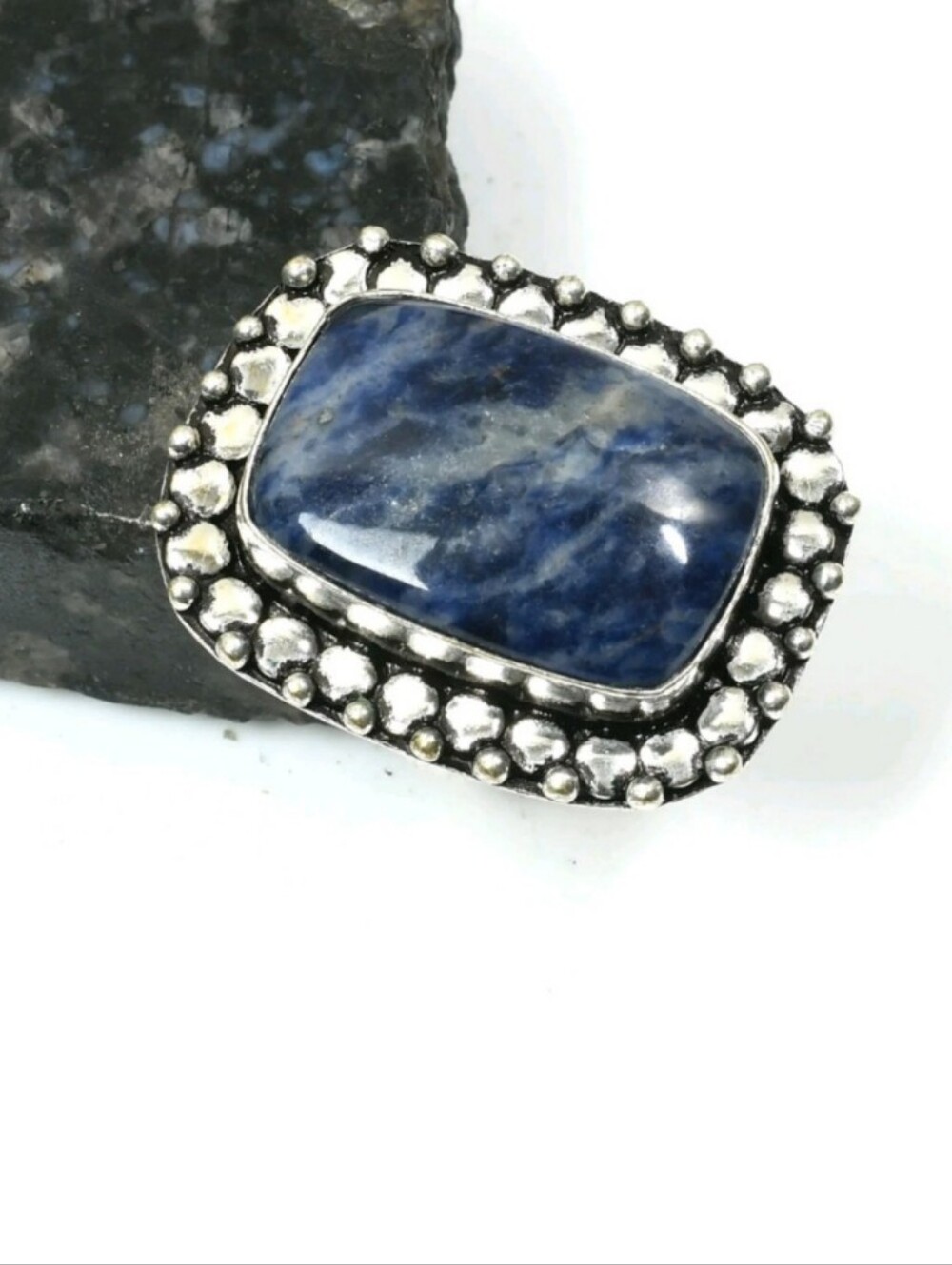 Sodalite Gemstone Jewelry 925 Sterling Silver Handmade Ring